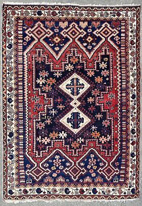 Vintage 1930s Persian Tribal Carpet 
