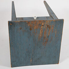 Antique Primitive Blue Painted One Drawer Hepplewhite Stand