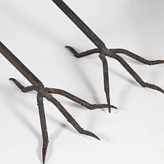 Pair of Large Carved Wood and Iron Ravens