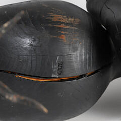 Pair of Large Carved Wood and Iron Ravens