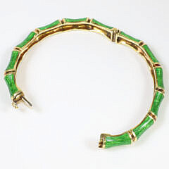 18k Gold Tiffany & Co. Jean Schlumberger Green Enamel Bracelet