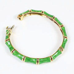 18k Gold Tiffany & Co. Jean Schlumberger Green Enamel Bracelet