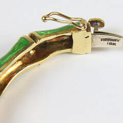 18k Gold Tiffany & Co. Jean Schlumberger Green Enamel Bracelet