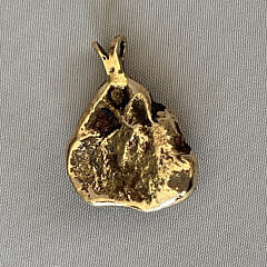 Gold Nugget Brutalist Pendant, 12.96 grams