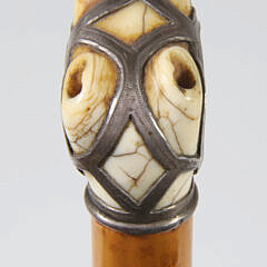 Antique Pitbull Walking Stick, 19th Century
