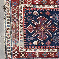 Antique Hand Knotted Caucasian Kazak Oriental Rug Carpet Runner