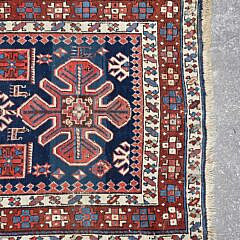 Antique Hand Knotted Caucasian Kazak Oriental Rug Carpet Runner
