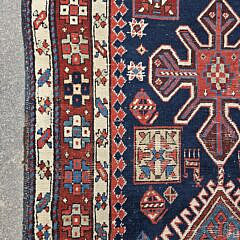 Antique Hand Knotted Caucasian Kazak Oriental Rug Carpet Runner