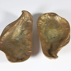 Pair of Bronze "Oyster Dishes"