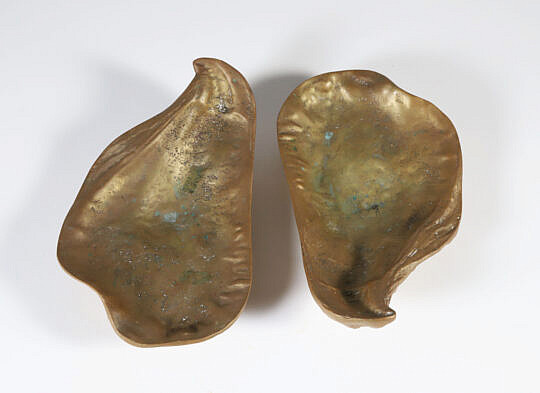 Pair of Bronze "Oyster Dishes"