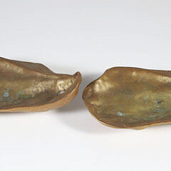 Pair of Bronze “Oyster Dishes”