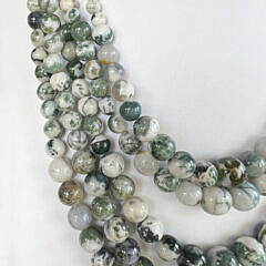Five-Strand Graduated Moss Agate Bead Necklace