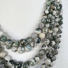 Five-Strand Graduated Moss Agate Bead Necklace