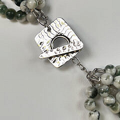 Five-Strand Graduated Moss Agate Bead Necklace