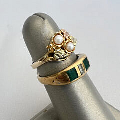 Lot of Assorted Gold and Silver Pins and Two Rings