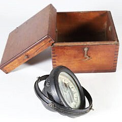 Vintage Marine Compass in Dovetailed Box
