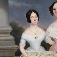 Jean Jacques Delanghe Oil on Panel “Portrait of Three Generations of Woman”, 19th Century