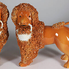 Pair of Italian Ceramic Poodles, 19th Century