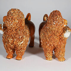 Pair of Italian Ceramic Poodles, 19th Century