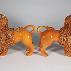 Pair of Italian Ceramic Poodles, 19th Century
