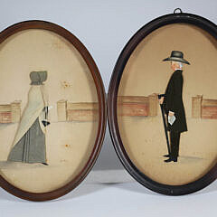 Pair of Quaker Oval Portraits of Man and Woman by R.P. Bye, 20th Century