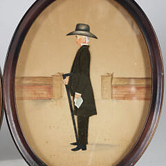 Pair of Quaker Oval Portraits of Man and Woman by R.P. Bye, 20th Century