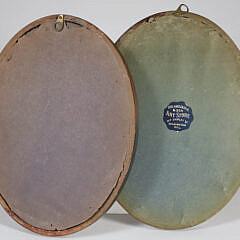 Pair of Quaker Oval Portraits of Man and Woman by R.P. Bye, 20th Century