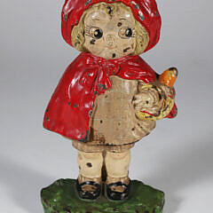 Little Red Riding Hood Painted Cast Iron Doorstop