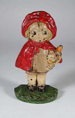 Little Red Riding Hood Painted Cast Iron Doorstop
