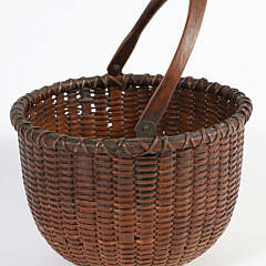 Antique Round Swing Handle Nantucket Basket, circa 1890
