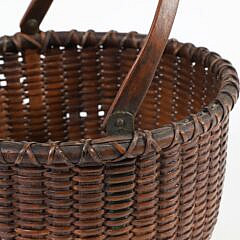 Antique Round Swing Handle Nantucket Basket, circa 1890
