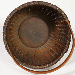 Antique Round Swing Handle Nantucket Basket, circa 1890