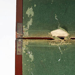 Brass Bound Dovetailed Mahogany Traveling Desk Box with Three Hidden Drawers, 19th Century