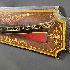Antique Carved and Painted Half Hull Boat Model, “Emily”, 19th century