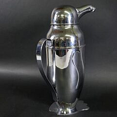  Vintage Art Deco Style Silver Plated Penguin Cocktail Shaker