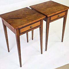 Pair of Eldred Wheeler Tiger Maple One Drawer Night Stands