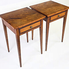 Pair of Eldred Wheeler Tiger Maple One Drawer Night Stands