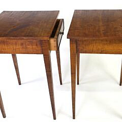 Pair of Eldred Wheeler Tiger Maple One Drawer Night Stands