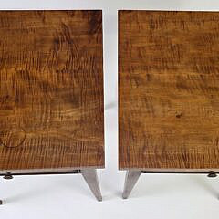 Pair of Eldred Wheeler Tiger Maple One Drawer Night Stands
