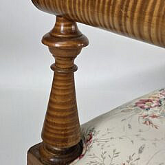 Antique Sheraton Tiger Maple Upholstered Day Bed