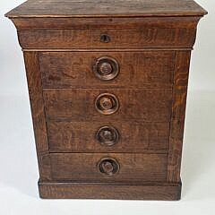 Antique English Oak Four Drawer Lift Top Chest of Drawers, 19th century