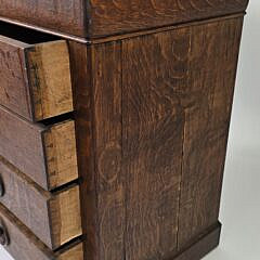 Antique English Oak Four Drawer Lift Top Chest of Drawers, 19th century