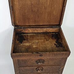 Antique English Oak Four Drawer Lift Top Chest of Drawers, 19th century
