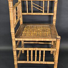 Antique English Bamboo Corner Chair, 19th century