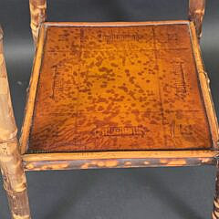 Antique English, “Tortoiseshell”, Bamboo Circular Side Table