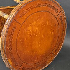 Antique English, “Tortoiseshell”, Bamboo Circular Side Table