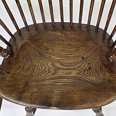 Set of Four English Oak Bow Back Windsor Bar Stools
