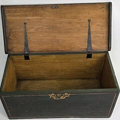 Elizabeth Dean Folk Art Whaling Scene Paint Decorated Trunk, 20th century