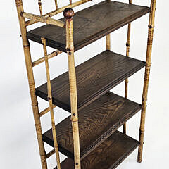 Antique English Bamboo Four Tier Etagere, 19th century