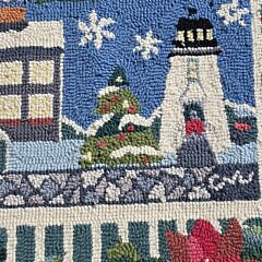 Vintage Claire Murray Nantucket Christmas Hooked Rug